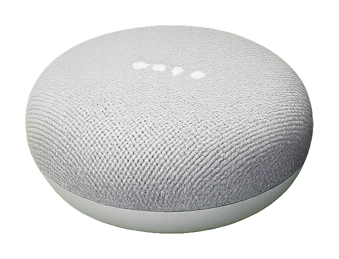 A Google Nest Mini speaker — one of the Google Cast speakers CastAdhan plays the adhan through